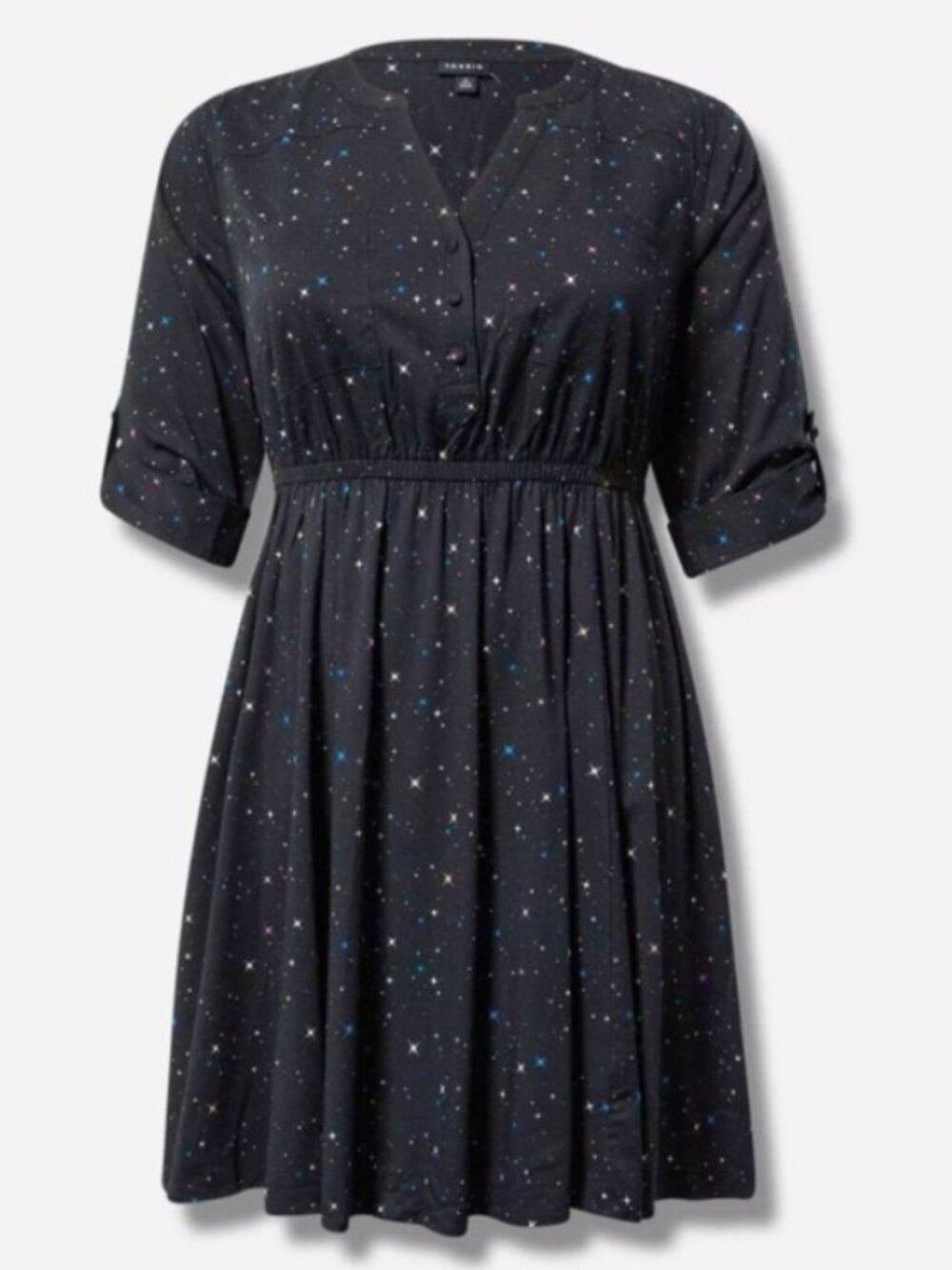 Torrid Mini Stretch Challis Shirt Dress 1X - Picture 3 of 9
